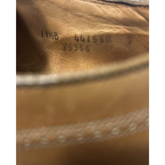 Footjoy Men’s Shoes Size 11.5 B Brown Cap Toe Wingtip Leather Dress Shoes Lace - Picture 9 of 9